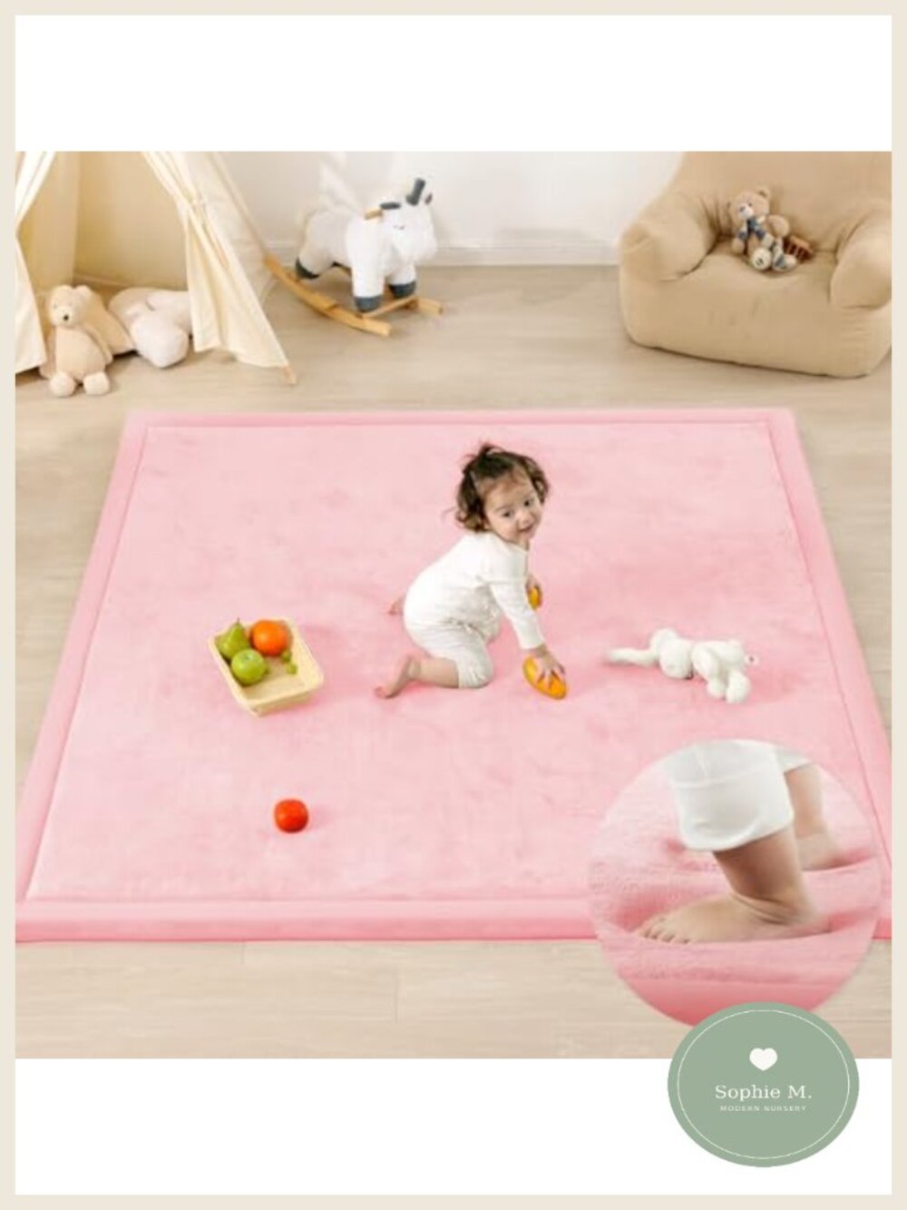 1.3" Thick Baby Play Mat Padded Playpen Mat Non-Slip